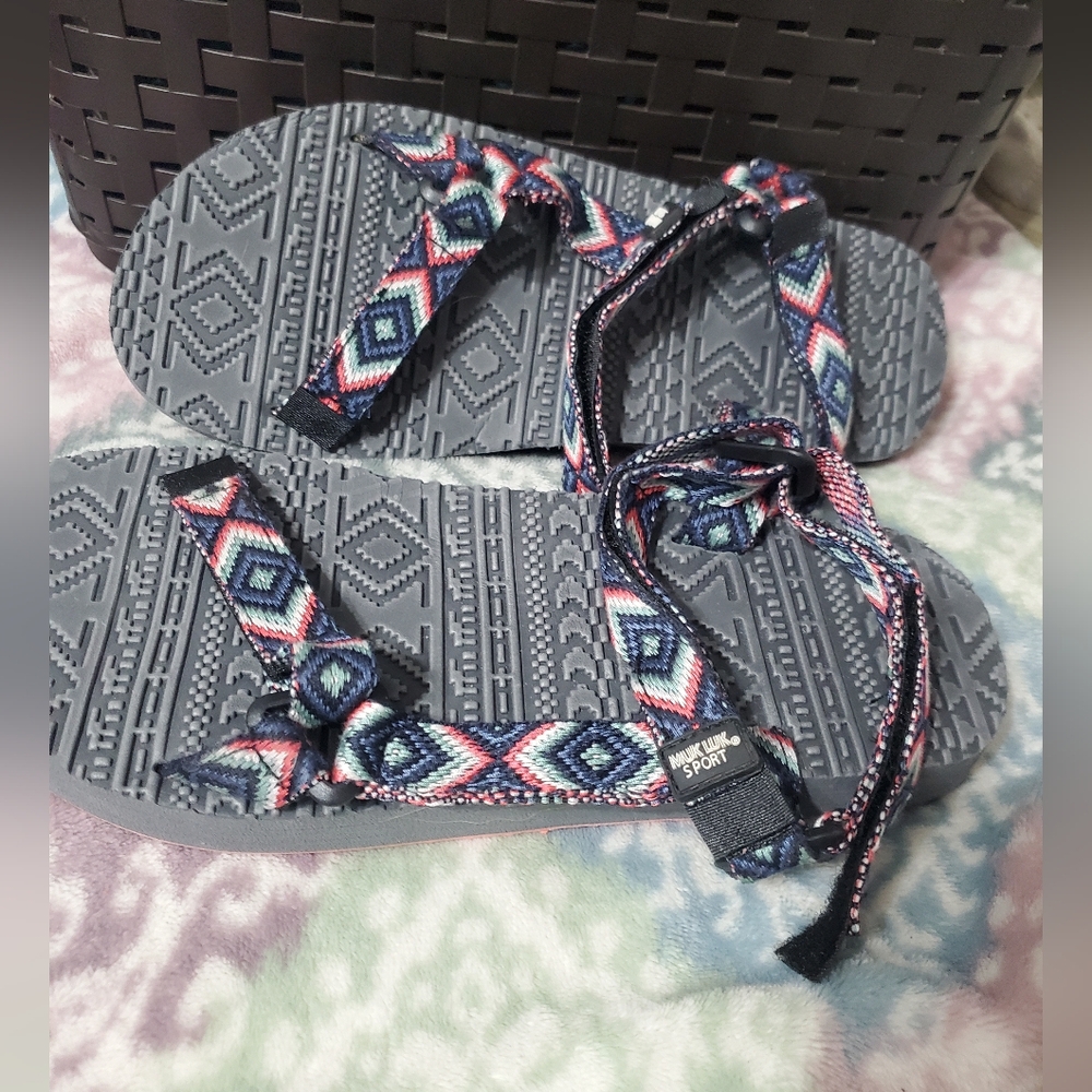 Colorful Patterned Muk Luk Sandals
